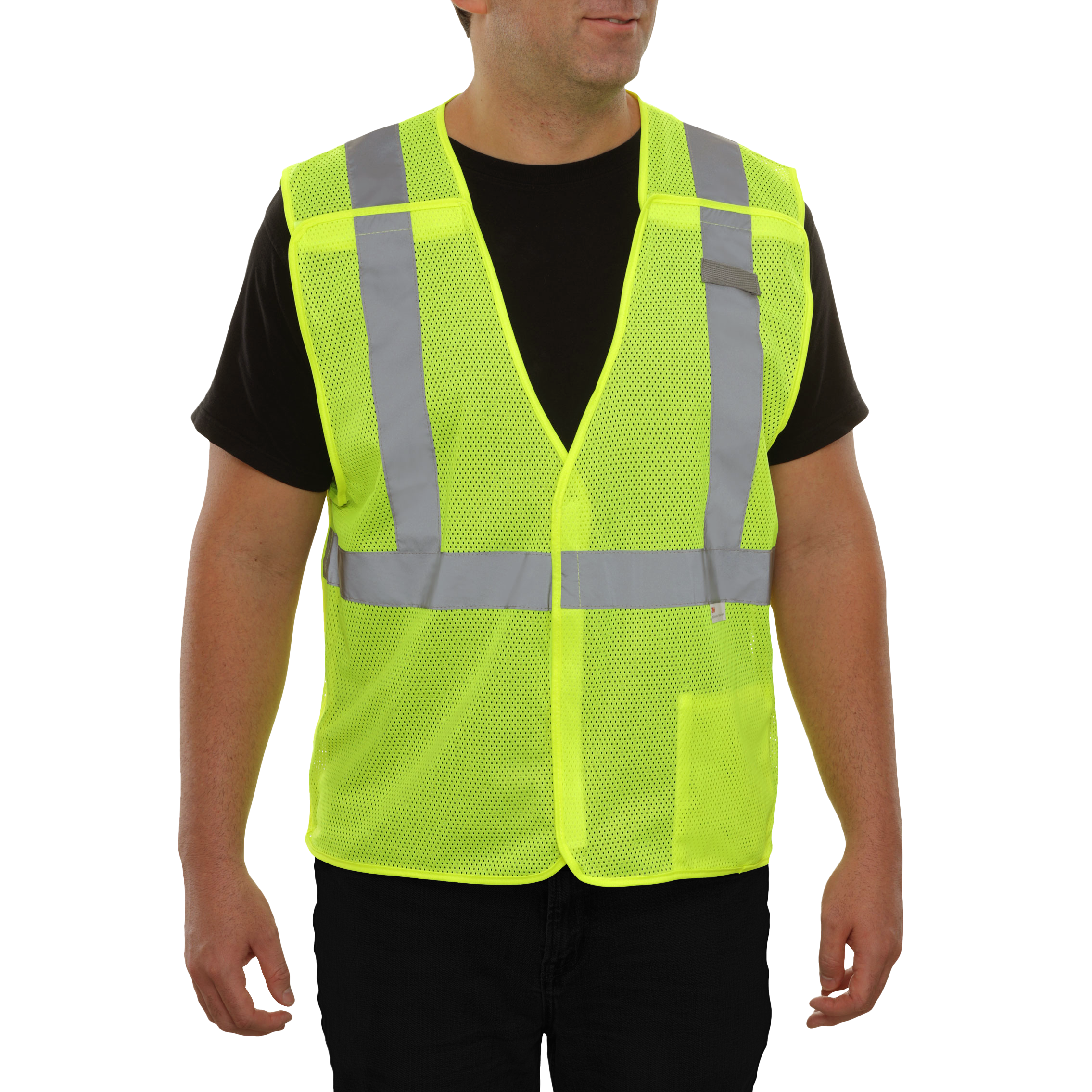 Economy Safety Vest Hi Vis Vest 5pt Breakaway Mesh Yellow-Green ANSI 2-eSafety Supplies, Inc