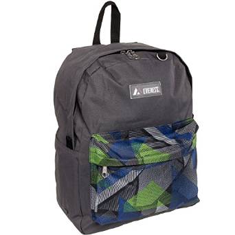 Everest Luggage Classic Backpack - Charcoal Blue Green Pocket-eSafety Supplies, Inc