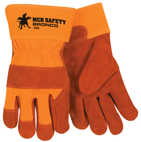 MCR Safety Bronco-Prem Side Leather Palm Safety Cuf-eSafety Supplies, Inc