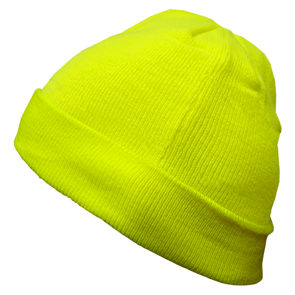 Hi Vis Lime Cuffed Knit Cap-eSafety Supplies, Inc