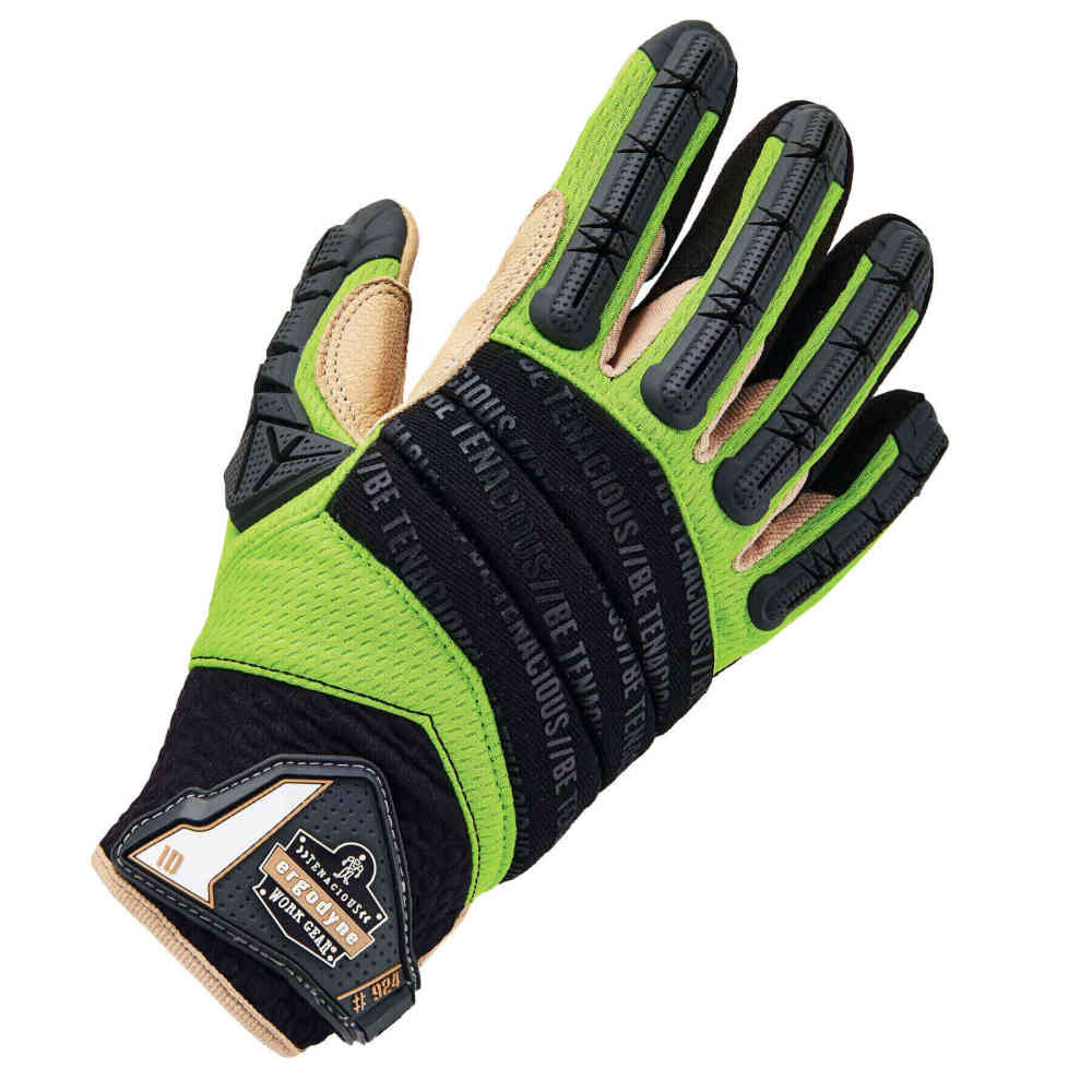 ProFlex 924LTR Hybrid Dorsal Impact-Reducing Gloves - Leather-Reinforced-eSafety Supplies, Inc