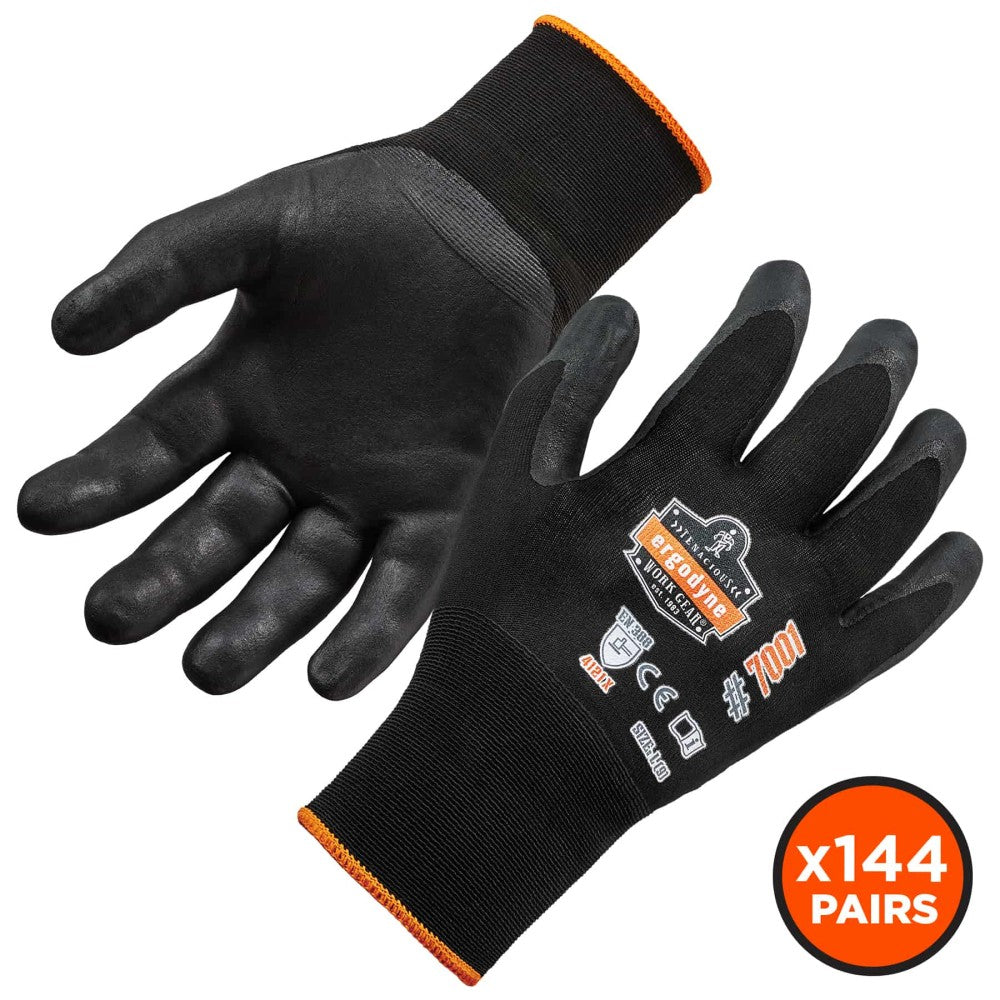 ProFlex 7001-CASE Nitrile-Coated Gloves - ANSI Level 2 Abrasion Resistant, DSX Dry Grip (144-Pair)-eSafety Supplies, Inc