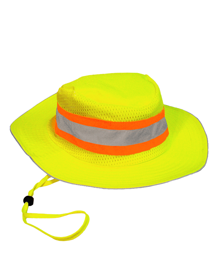 Safety Hat Hi Vis Lime Ranger Style Hat ANSI HW Contrasting Trim-eSafety Supplies, Inc