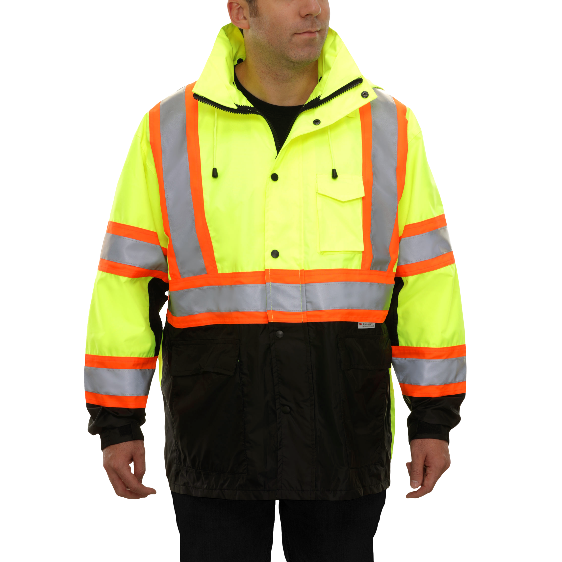 Safety X Back Dot Jacket HiVis Parka Breathable Waterproof Hooded SM