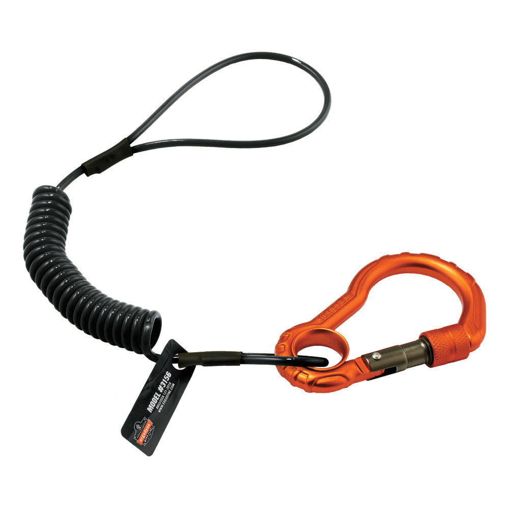 Squids 3156 Coiled Tool Lanyard with Single Carabiner - 2lbs / 0.9kg-eSafety Supplies, Inc