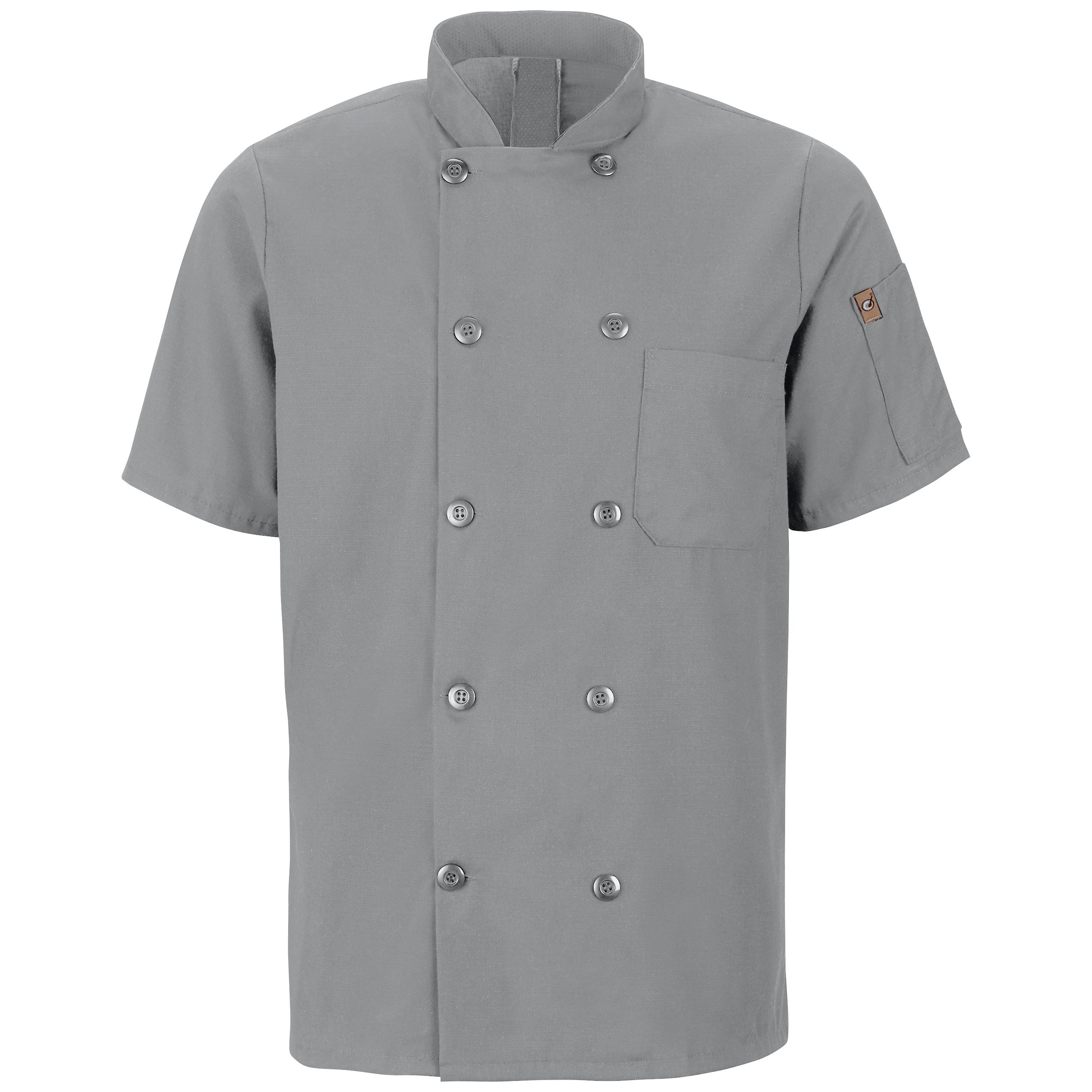 Men's Short Sleeve Chef Coat with OilBlok + MIMIX 046X - Grey-eSafety Supplies, Inc