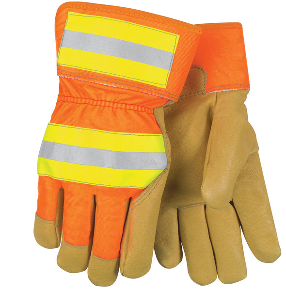 MCR Safety Reflect. Pig Lea Palm, Thermosock,Orange-eSafety Supplies, Inc