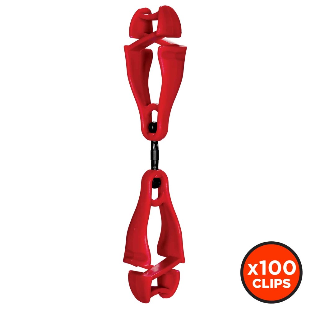 Squids 3420 Swiveling Glove Clip Holder - Dual Clips (100-Pack)-eSafety Supplies, Inc