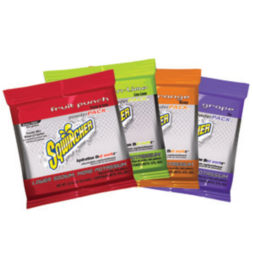 Sqwincher 9.53 Ounce Assorted Flavors Powder Pack Powder Concentrate Package Electrolyte Drink (80 Electrolyte Drink - Pack)-eSafety Supplies, Inc