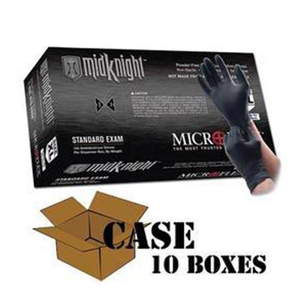 Microflex - Black MidKnight Nitrile Gloves-Case-eSafety Supplies, Inc