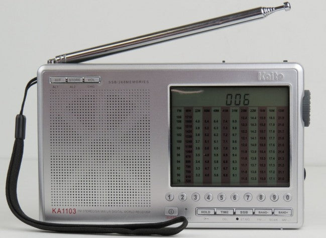 Kaito KA1103 FM Stereo/SW/MW/LW Digital World Receiver, Silver-eSafety Supplies, Inc