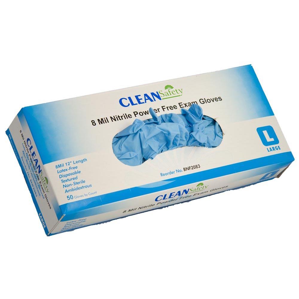 Clean Safety - 8 mil. Nitrile Powder-Free Gloves - Case-eSafety Supplies, Inc