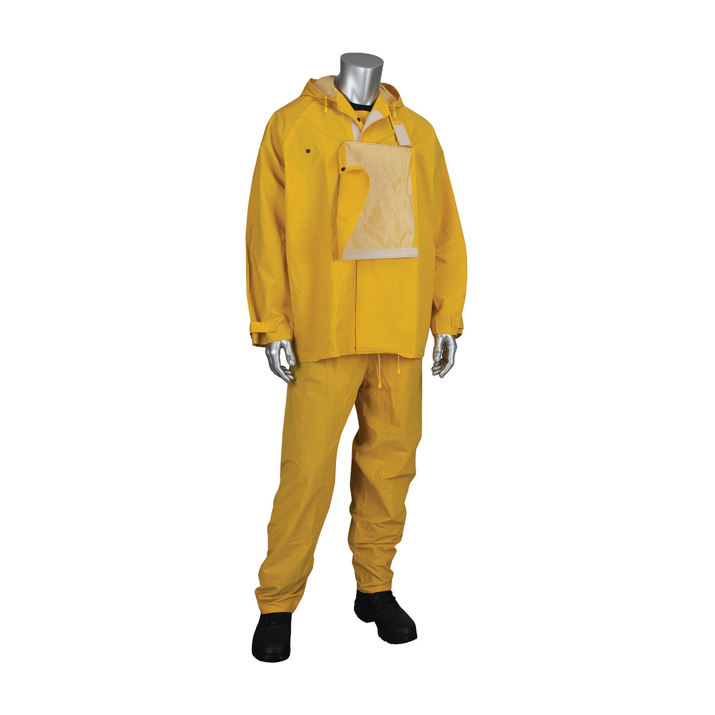 PVC Jacket with Hood and Bib Overalls - 0.35 mm-eSafety Supplies, Inc