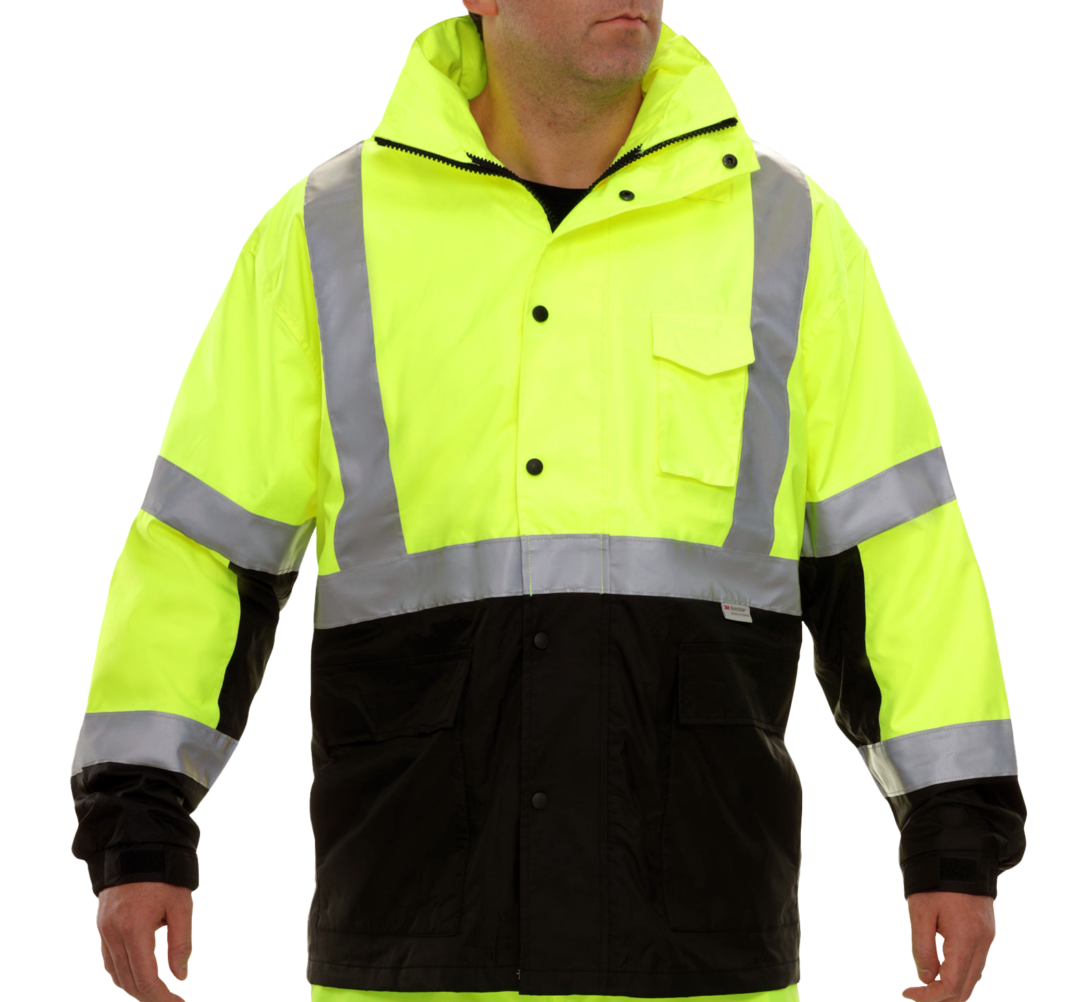 Safety Jacket Hi Vis Parka Breathable Waterproof Hooded 2-Tone Lime-eSafety Supplies, Inc