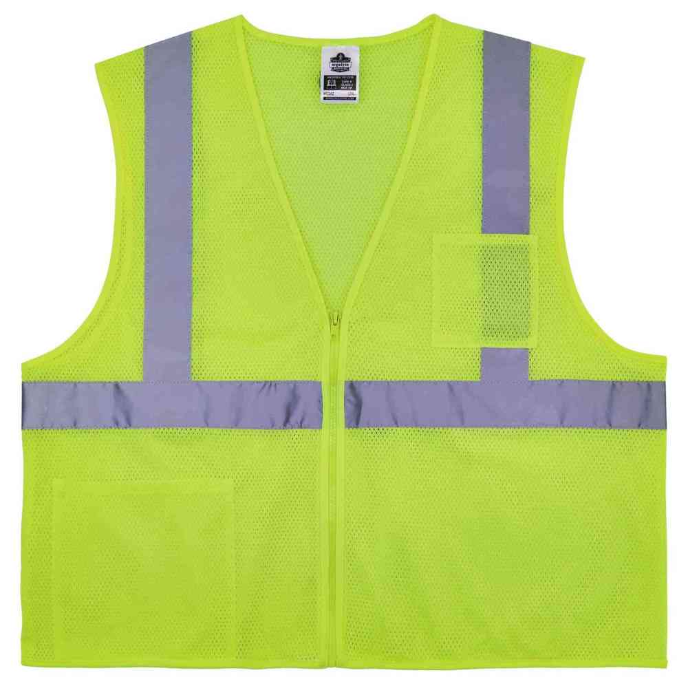 GloWear 8256Z Self-Extinguishing Hi-Vis Safety Vest - Type R Class 2 Zipper-eSafety Supplies, Inc