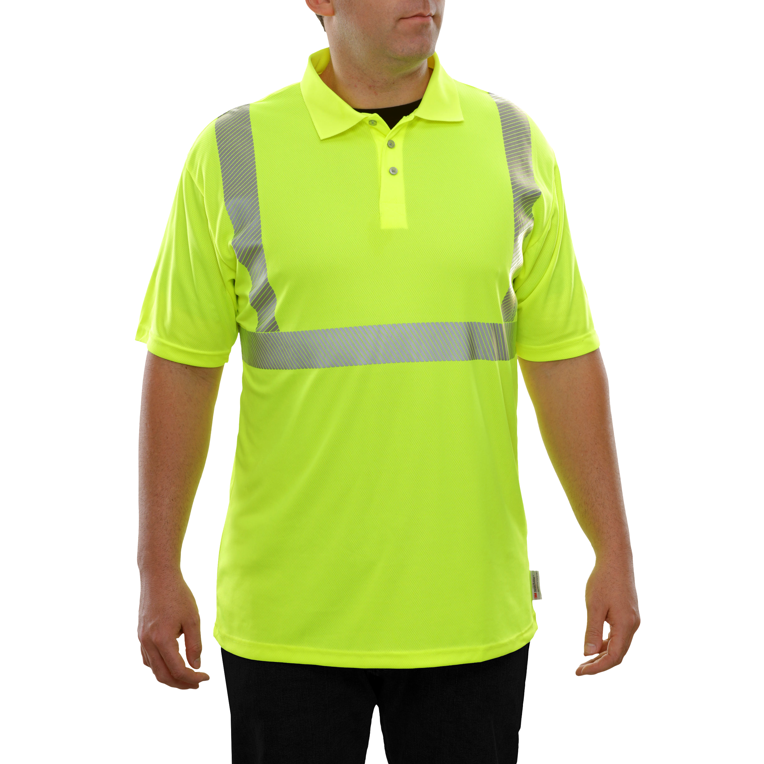 Safety Polo Hi Vis Polo Shirt Lime Birdseye Comfort Trim by 3M-eSafety Supplies, Inc