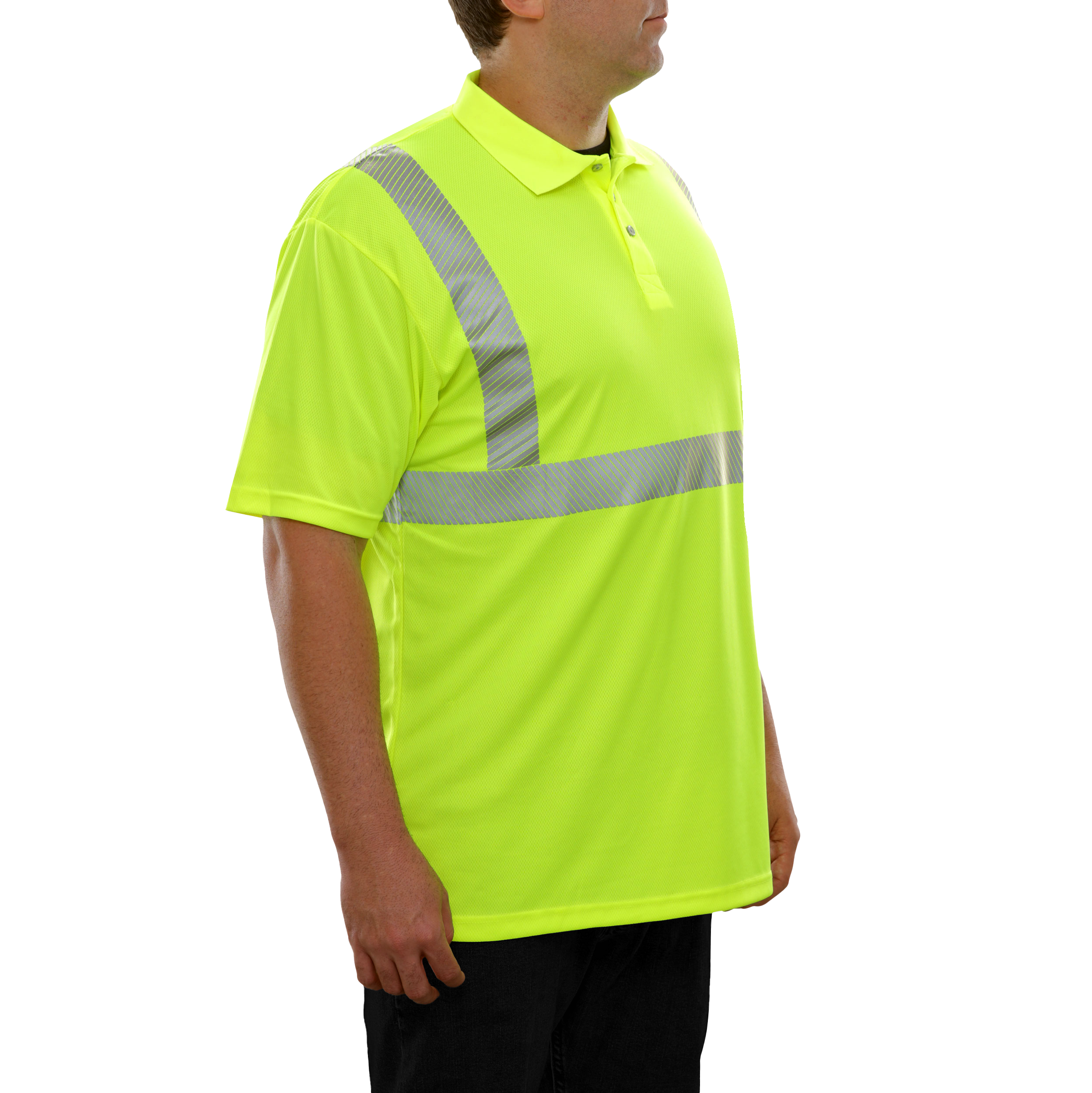 Safety Polo Hi Vis Polo Shirt Lime Birdseye Comfort Trim by 3M-eSafety Supplies, Inc