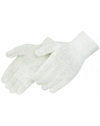 Natural white 100% cotton knit Gloves - Dozen