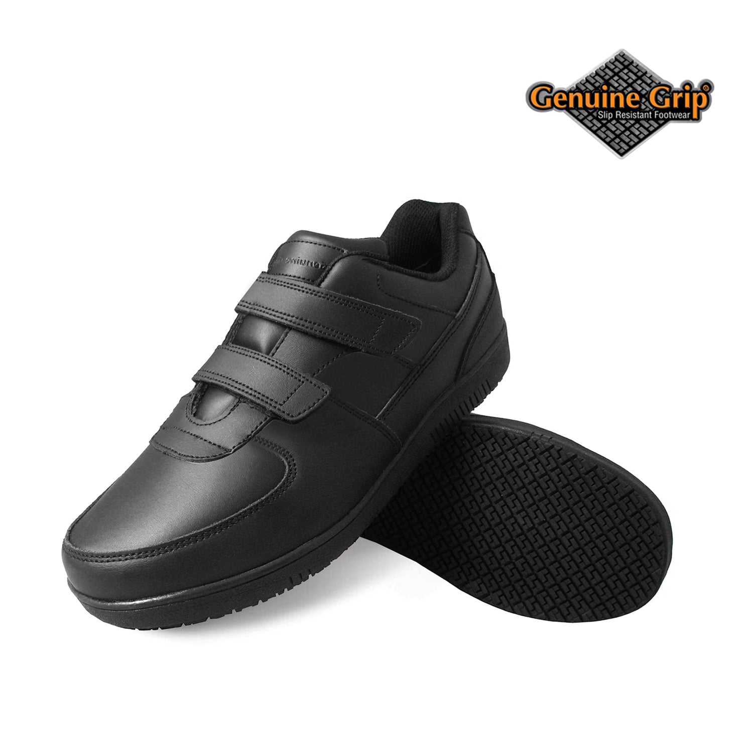 Genuine Grip Footwear- 230 Black Hook and Loop Fasteners Women's Shoe-eSafety Supplies, Inc