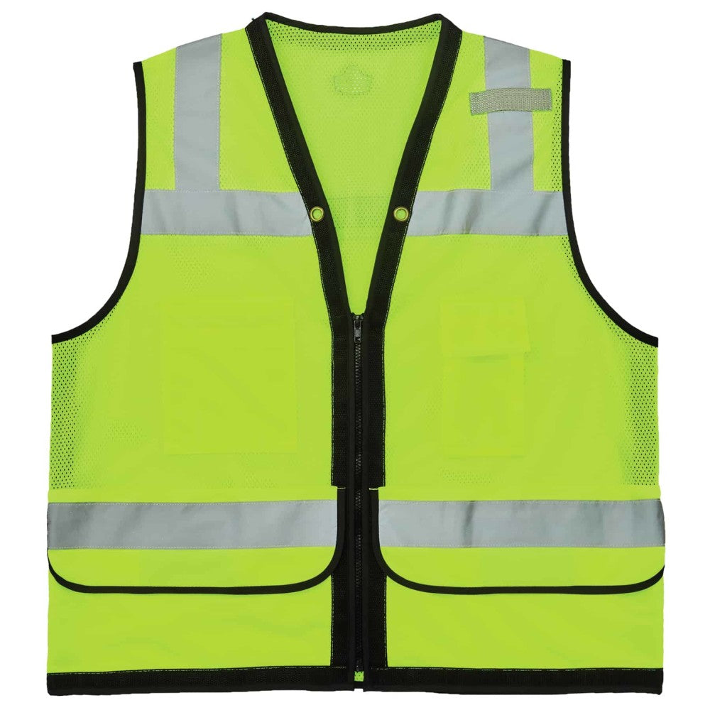 GloWear 8253HDZ Heavy-Duty Mesh Surveyors Vest - Type R Class 2 Zipper-eSafety Supplies, Inc