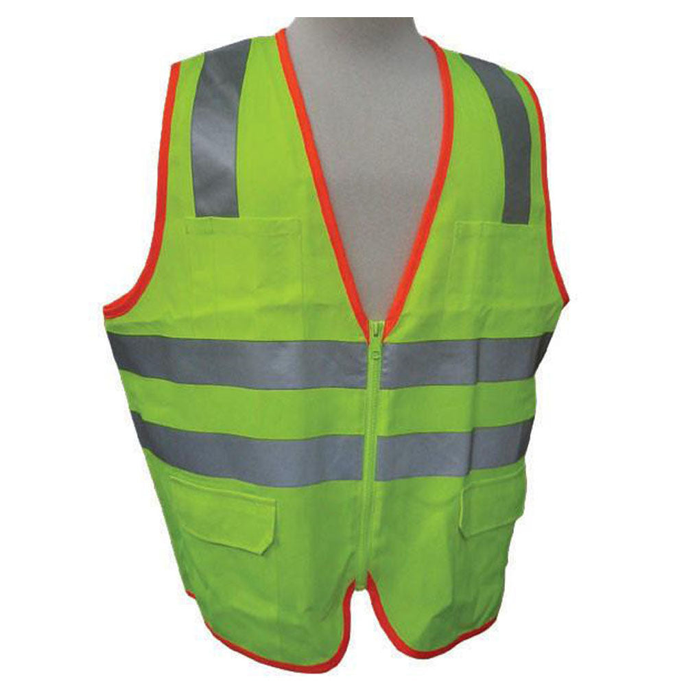 3A Safety - ANSI Certified Safety Vest with Contrasting Outline Lime Color Size X-large-eSafety Supplies, Inc