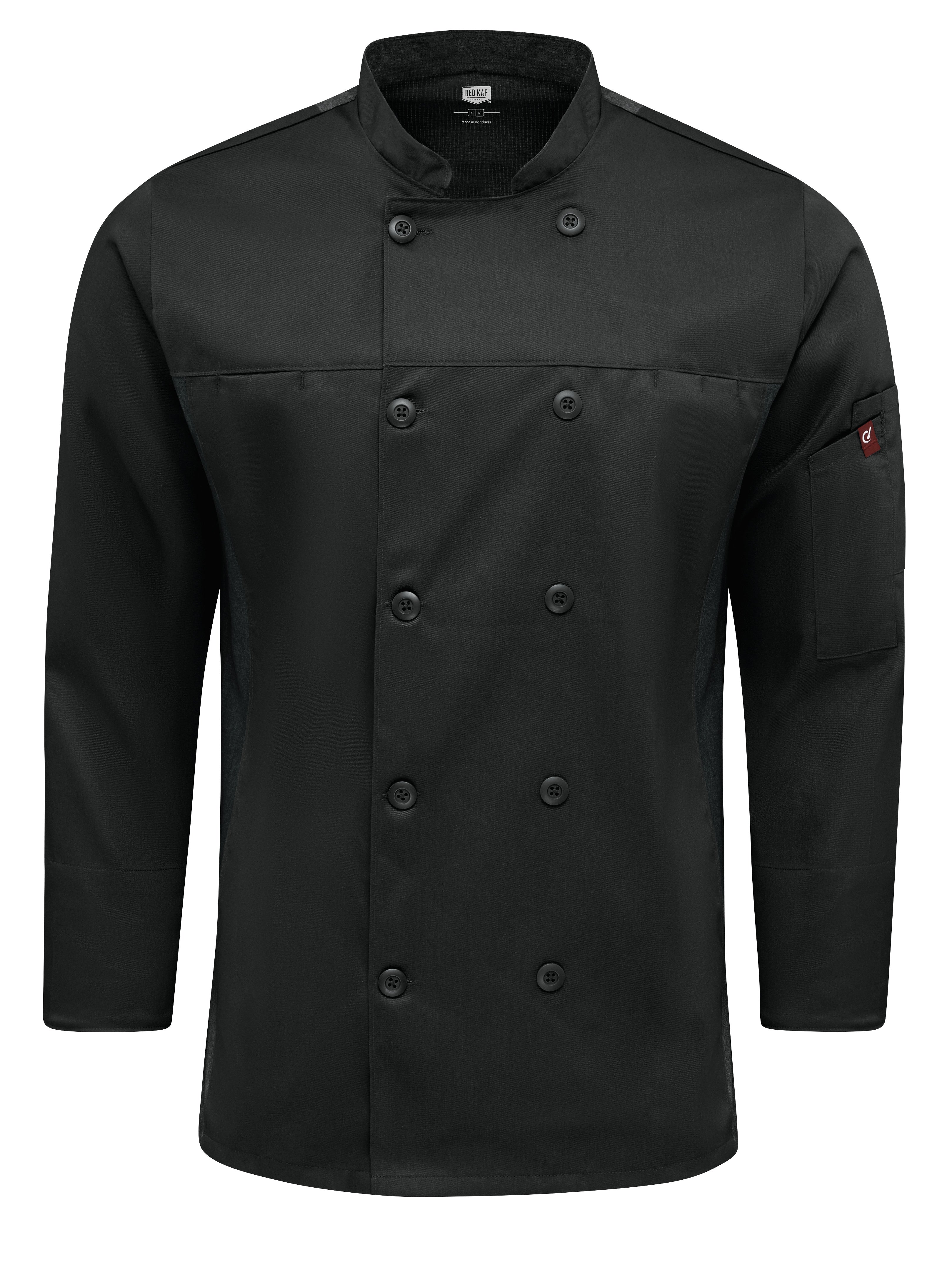 Men's Deluxe Airflow Chef Coat 054M - Black-eSafety Supplies, Inc
