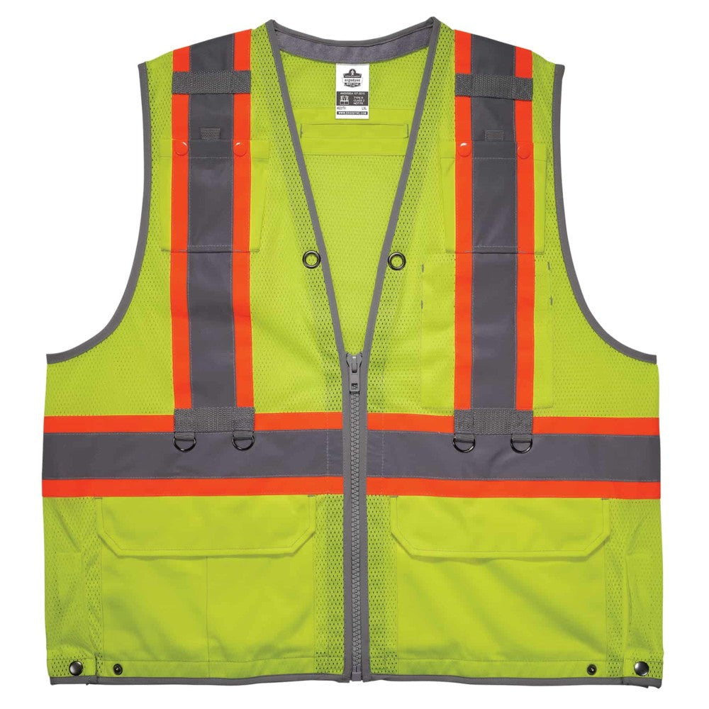 GloWear 8231TV Hi-Vis Tool Tethering Safety Vest - Type R Class 2 Zipper Dual Certified-eSafety Supplies, Inc