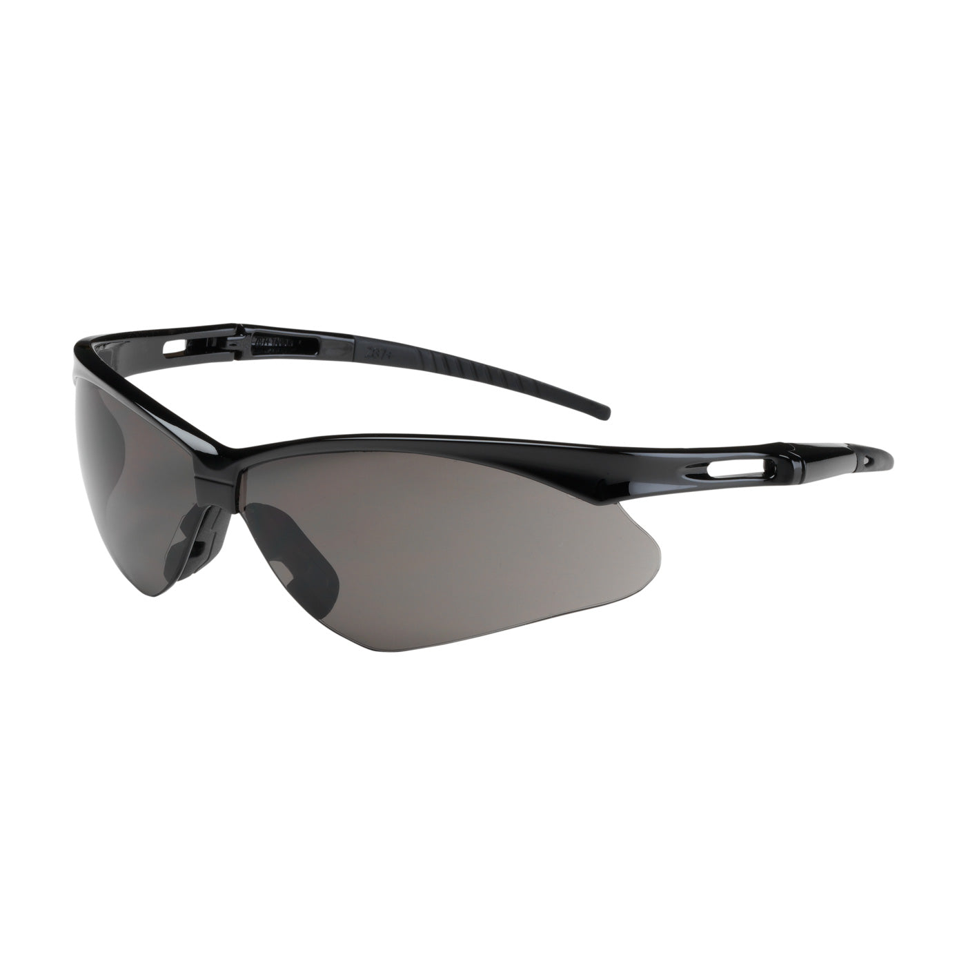 Semi-Rimless Safety Glasses with Black Frame, Gray Lens and Anti-Scratch Coating-eSafety Supplies, Inc