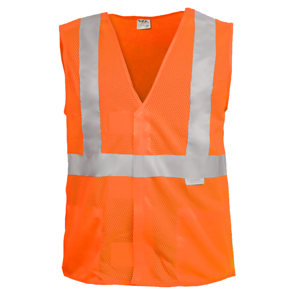 Safety Vest Hi Vis Vest X-Back Orange 5pt Breakaway Mesh ANSI 2-eSafety Supplies, Inc