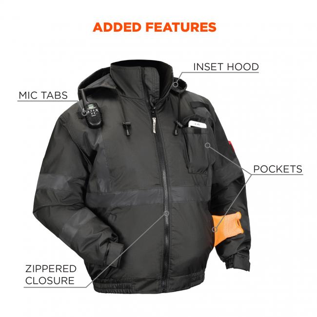 GloWear 8377EV Thermal Enhanced Visibility Jacket - Non-Certified - Quilted Bomber
