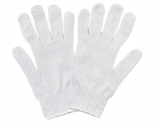 Bleach-white Cotton/Poly String Knit Gloves - Dozen