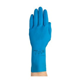 Ansell Blue AlphaTec 87-155 Cotton Flocking Chemical Resistant Gloves