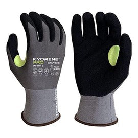 Armor Guys Kyorene Pro® 18 Gauge Black HCT® MicroFoam Nitrile Palm Coated Work Gloves With Gray Kyorene Pro® Liner And Knit Wrist