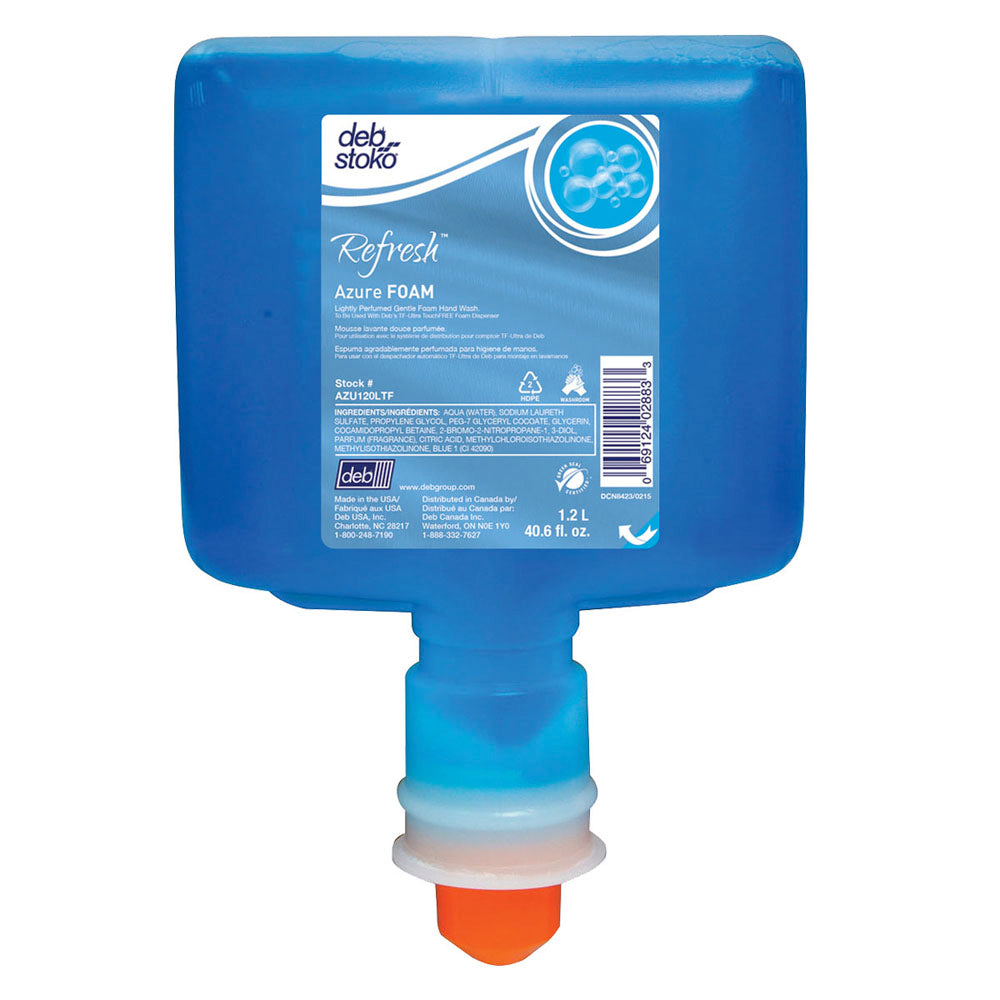 Deb 1.2 Liter Refill Blue Refresh Azure FOAM Scented Hand Cleaner-eSafety Supplies, Inc