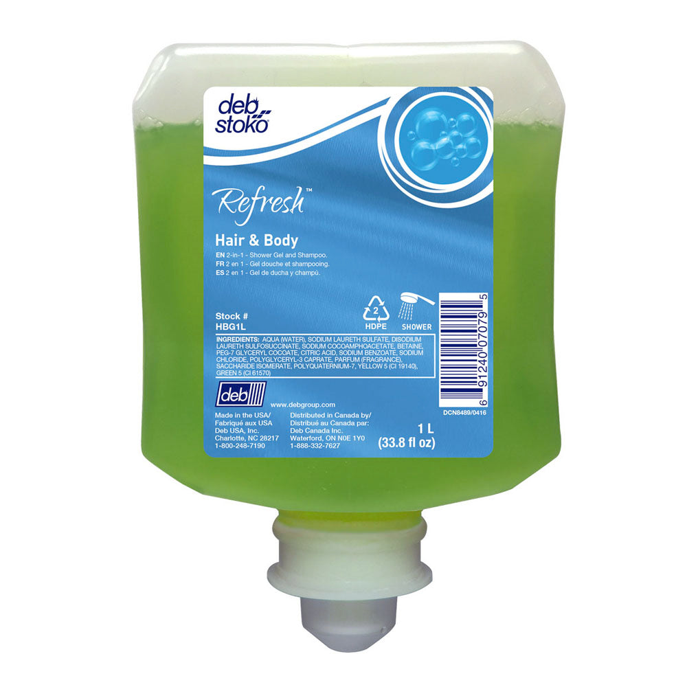Deb 1 Liter Refill Green Refresh Scented Skin Cleaner (6 Skin Cleaner - Pack)-eSafety Supplies, Inc