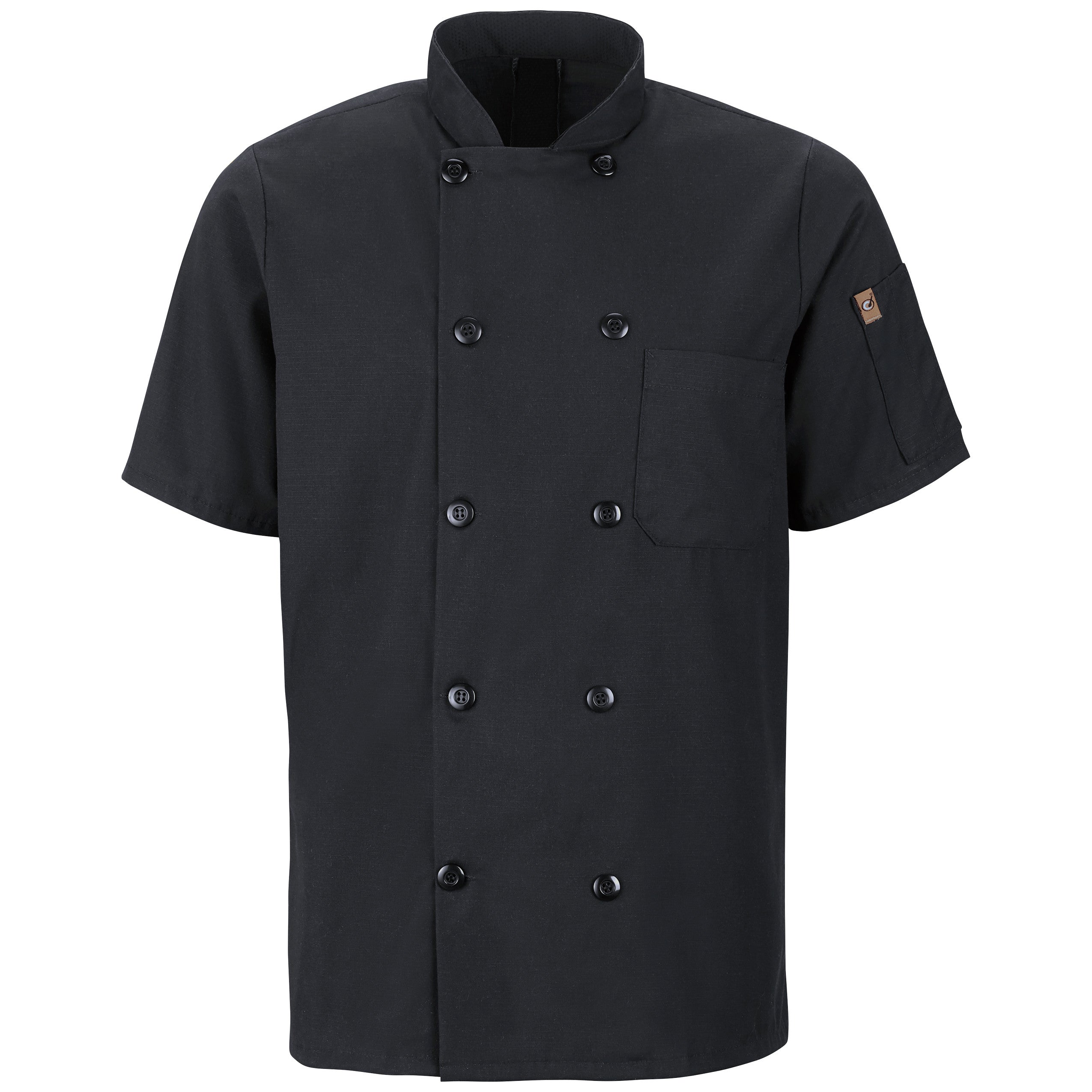 Men's Short Sleeve Chef Coat with OilBlok + MIMIX 046X - Black-eSafety Supplies, Inc