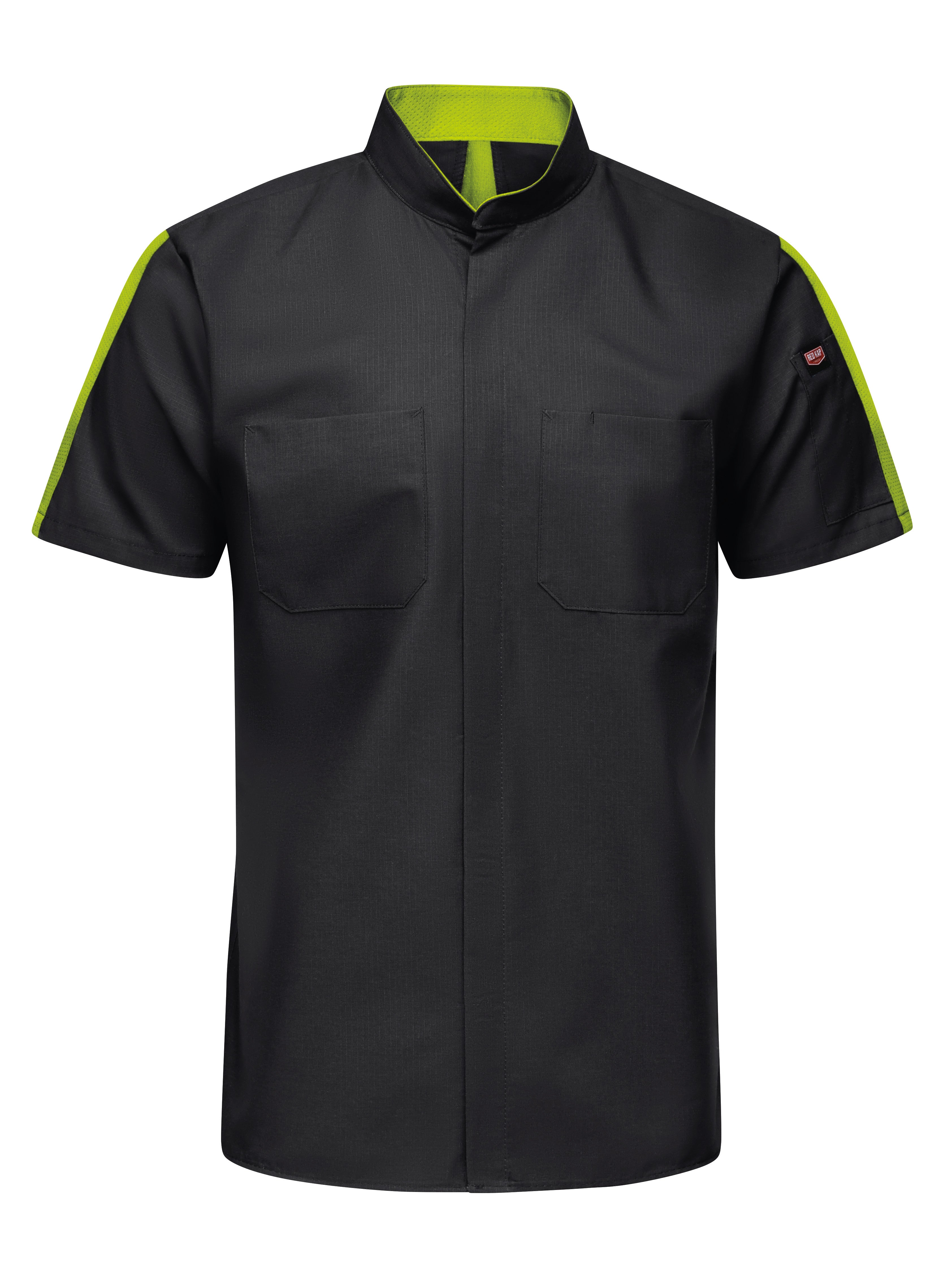 Men's Short Sleeve Two Tone Pro+ Work Shirt with OilBlok and Mimix SX46 - Black|Hi-Vis Yellow-eSafety Supplies, Inc