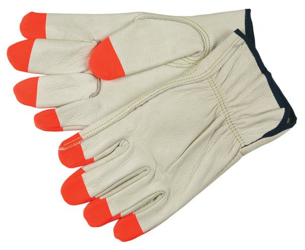 MCR Safety Cow Grain Drvr Glv Kystn Thb Hi Vis Tips-eSafety Supplies, Inc