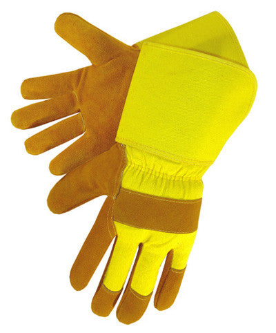 Premium Select Shoulder - Rubberized Cuff - Yellow Heavy Cotton Drill Back Gloves - Dozen-eSafety Supplies, Inc