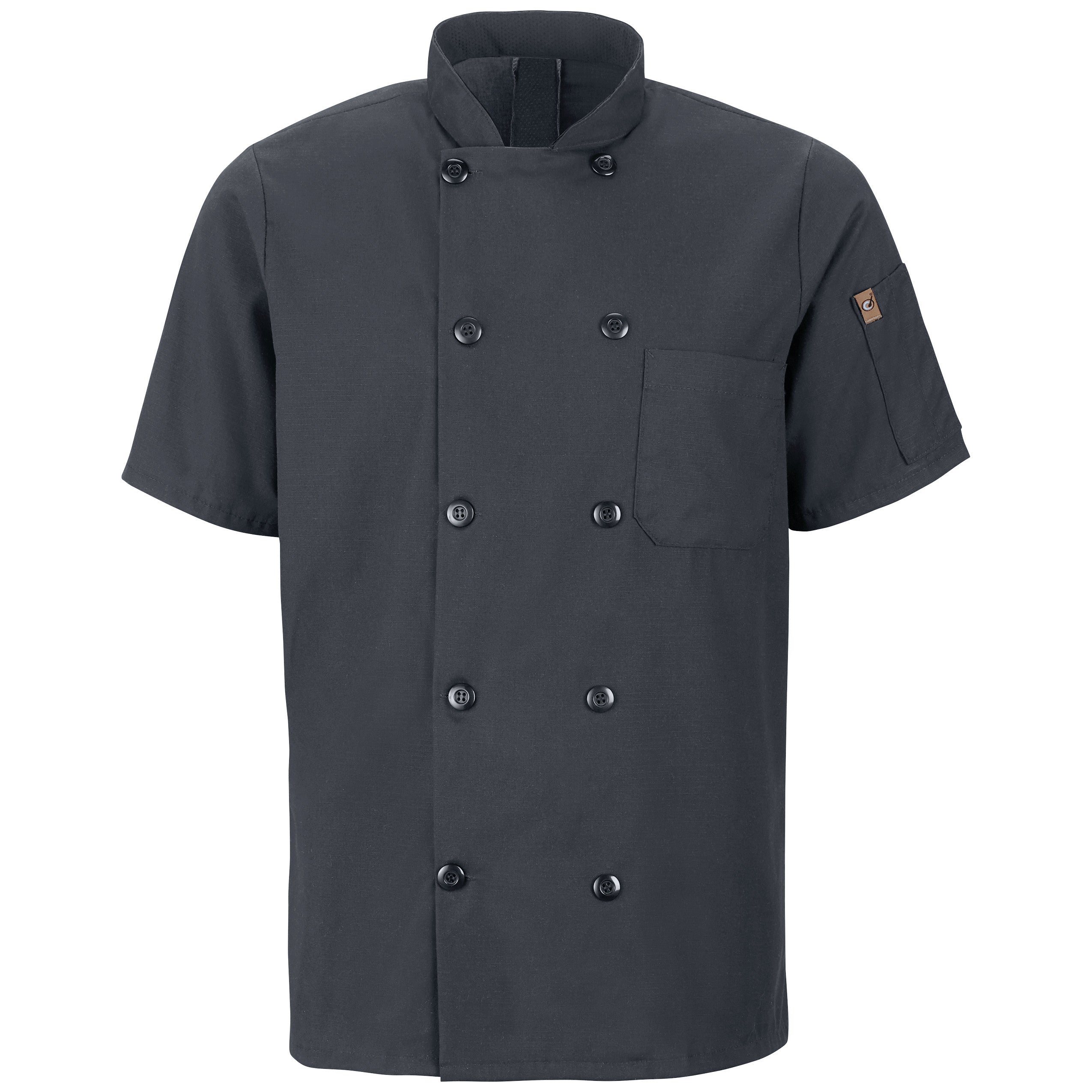Men's Short Sleeve Chef Coat with OilBlok + MIMIX 046X - Charcoal-eSafety Supplies, Inc