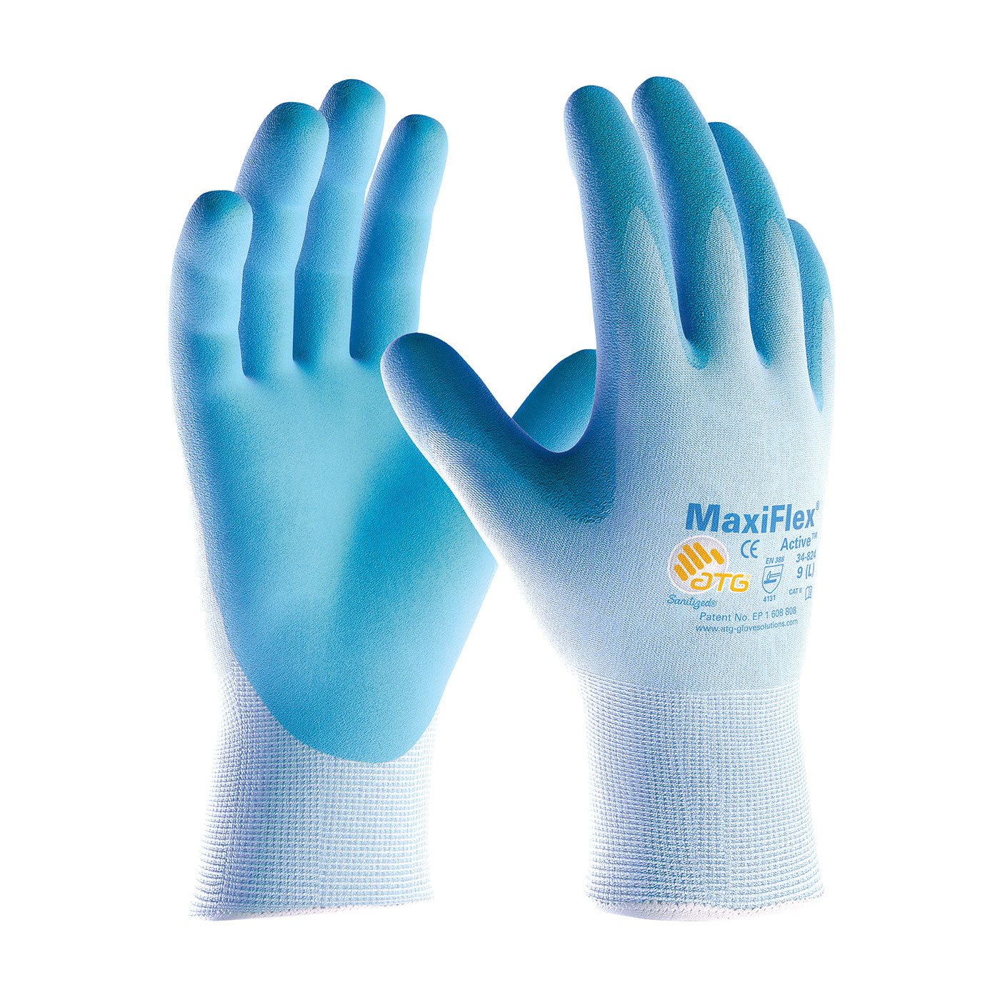 PIP 34-824 MaxiFlex Active Seamless Knit Nylon/Lycra Gloves - Ultra Lightweight Nitrile Coated Micro-Foam Grip (12 Pairs)-eSafety Supplies, Inc