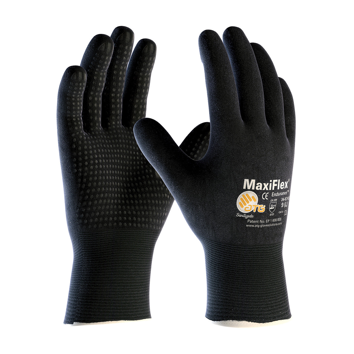 PIP 34-8745 MaxiFlex Endurance Seamless Knit Nylon/Lycra Gloves with Nitrile Coated on Full Hand - Micro Dot Palm (Pack of 12 Pairs)