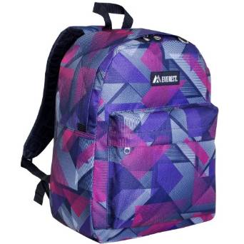 Everest Luggage Classic Backpack - Purple/Pink Geometric-eSafety Supplies, Inc