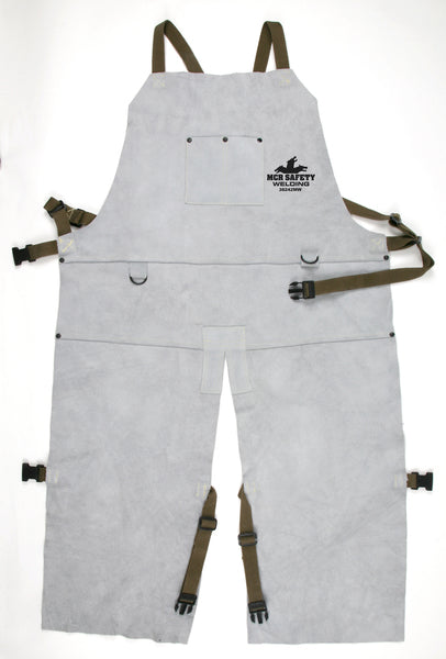 MCR Safety Mphs Wlding Lthr Split Leg 42" Bib Apron-eSafety Supplies, Inc