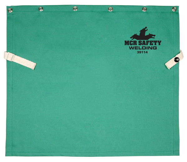 MCR Safety F/R Green Cotton Welding Bib 14" Long-eSafety Supplies, Inc