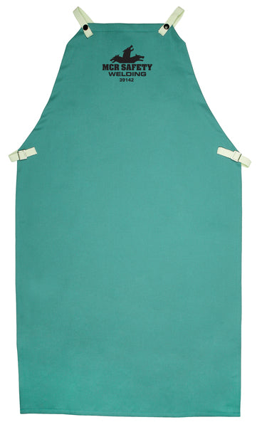 MCR Safety F/R GREEN COTTON WELDNG BIB APRON 24X42-eSafety Supplies, Inc
