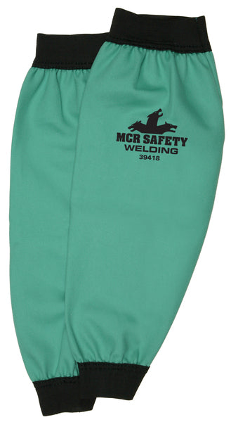 MCR Safety F/R Green Cotton 18" Sleeve Elastic Wrst-eSafety Supplies, Inc