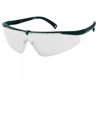 Black Frame - Silver Mirror Lens - Adjustable Nylon Temples - Soft Rubber Insert Tip Safety Glasses-eSafety Supplies, Inc