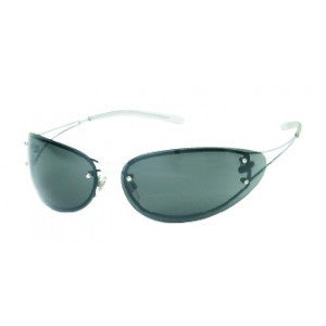 Metal Frame And Temples - Gray Lens - Rubber Temple Tips Safety Glasses-eSafety Supplies, Inc