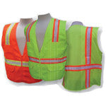 3A Safety - Multi-Pocket Surveyor's Safety Vest - Solid/Mesh Lime Color Size XXX-large-eSafety Supplies, Inc